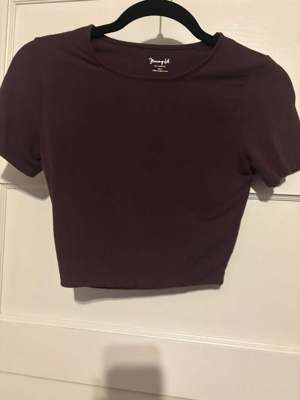 YoungLA Crop Top Size Small  Short Sleeve Crew Neck YLAW1045